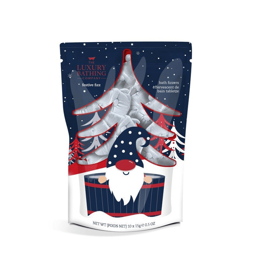 The Luxury Bathing Company Skin Care The Luxury Bathing Company Candy Canes, Cocoa & Vanilla Swirl Festive Fizz Gift Set (10 x 15g Moulded Bath Fizzers In Printed Pouch)